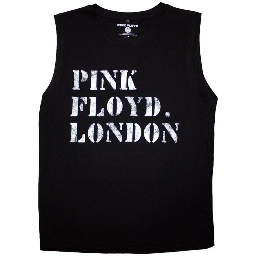 Pink Floyd Unisex Adult Stencil Logo Tank Top / Black